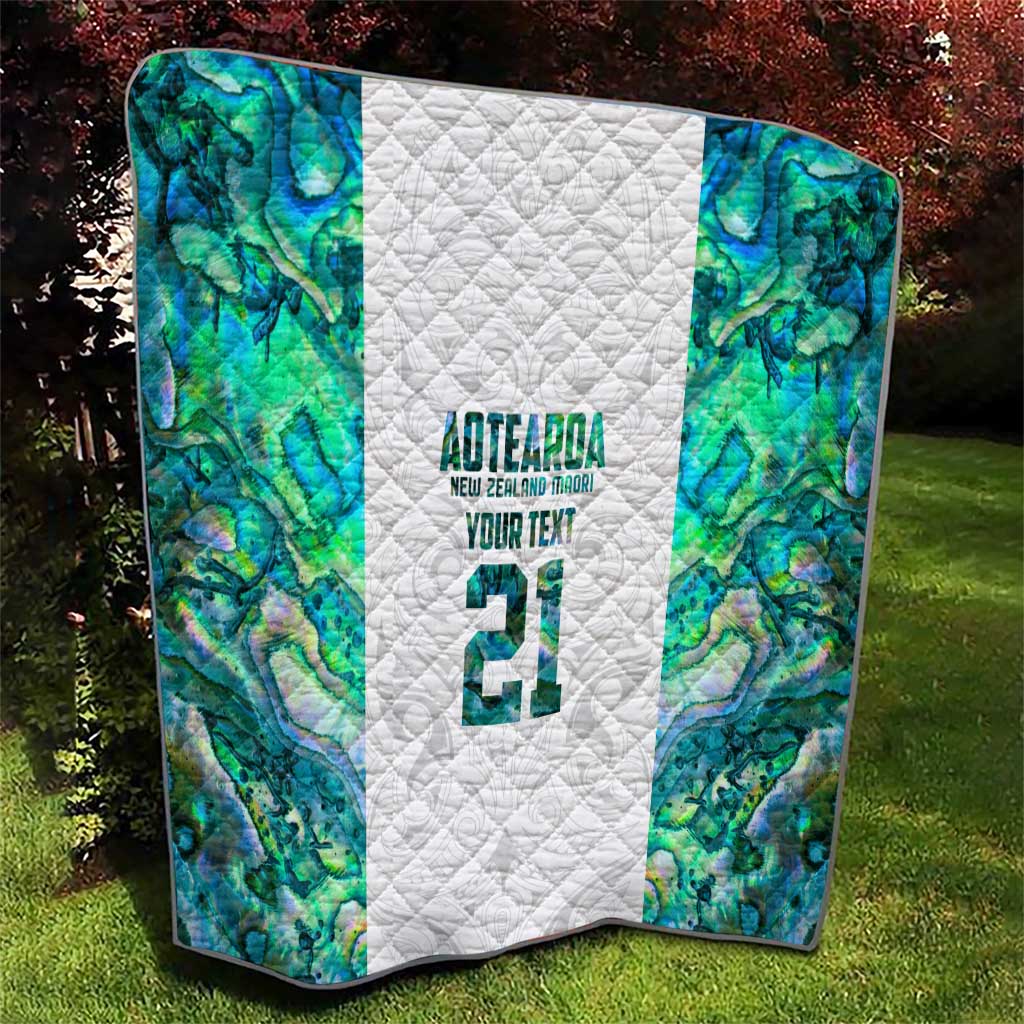 Custom New Zealand Aotearoa Quilt Green Maori Paua Shell Indigenous - Aussie Hoodie