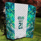 Custom New Zealand Aotearoa Quilt Green Maori Paua Shell Indigenous - Aussie Hoodie