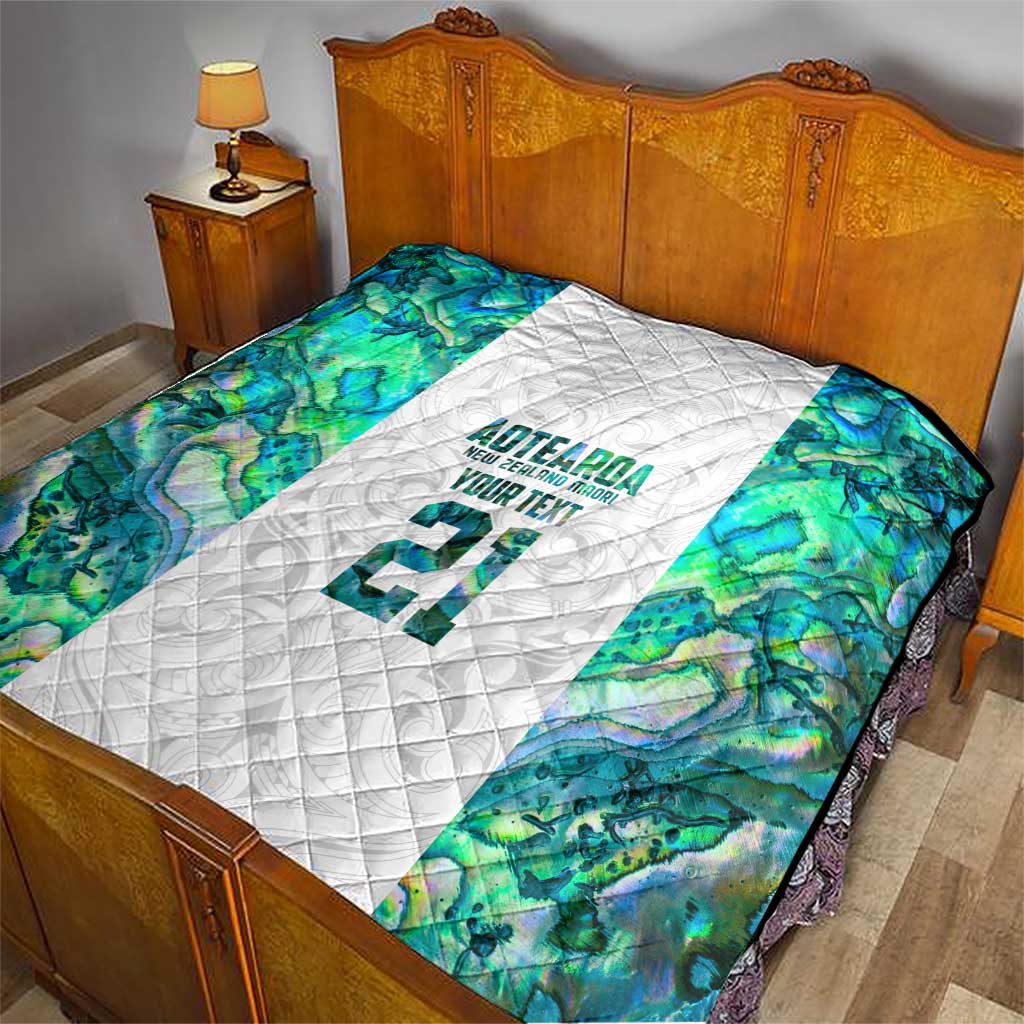 Custom New Zealand Aotearoa Quilt Green Maori Paua Shell Indigenous - Aussie Hoodie