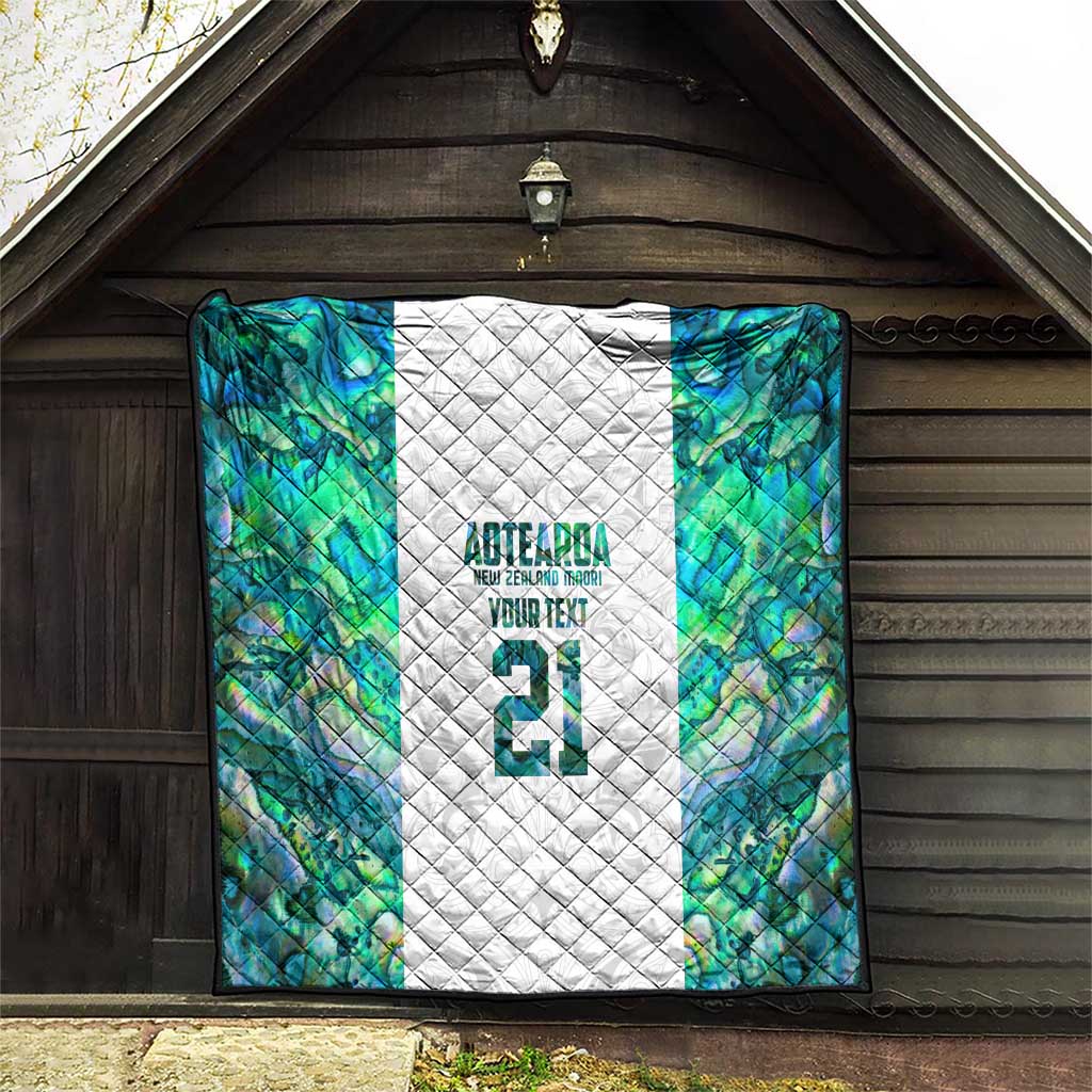 Custom New Zealand Aotearoa Quilt Green Maori Paua Shell Indigenous - Aussie Hoodie