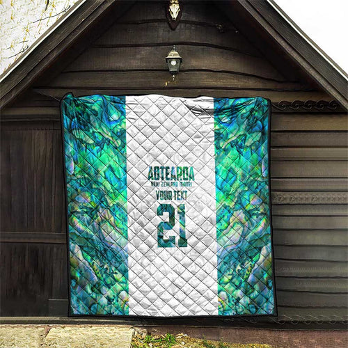 Custom New Zealand Aotearoa Quilt Green Maori Paua Shell Indigenous - Aussie Hoodie