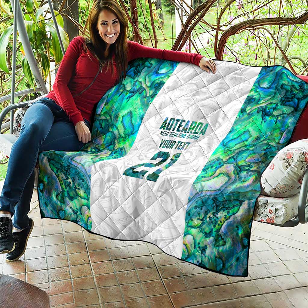 Custom New Zealand Aotearoa Quilt Green Maori Paua Shell Indigenous - Aussie Hoodie