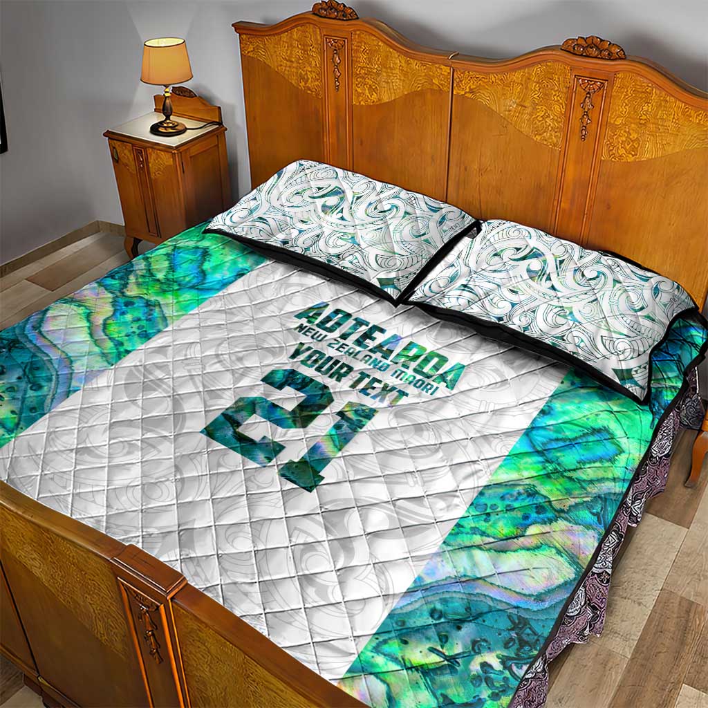 Custom New Zealand Aotearoa Quilt Bed Set Green Maori Paua Shell Indigenous - Aussie Hoodie