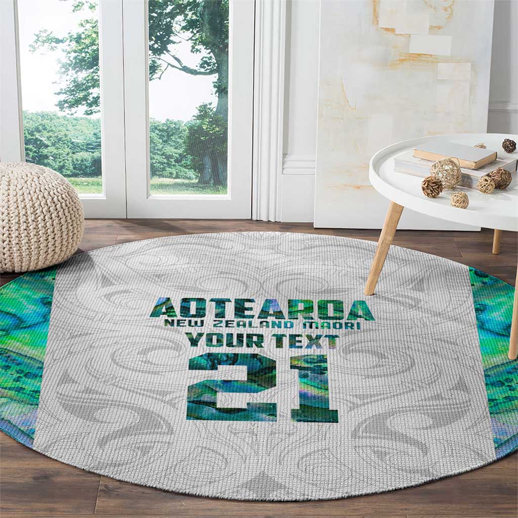 Custom New Zealand Aotearoa Round Carpet Green Maori Paua Shell Indigenous - Aussie Hoodie