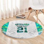 Custom New Zealand Aotearoa Round Carpet Green Maori Paua Shell Indigenous - Aussie Hoodie