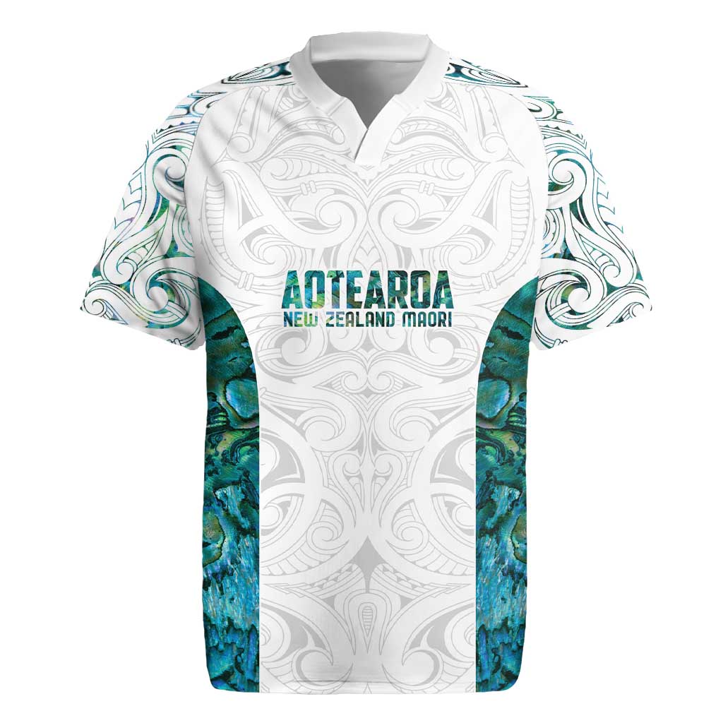Custom New Zealand Aotearoa Rugby Jersey Green Maori Paua Shell Indigenous - Aussie Hoodie