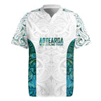 Custom New Zealand Aotearoa Rugby Jersey Green Maori Paua Shell Indigenous - Aussie Hoodie