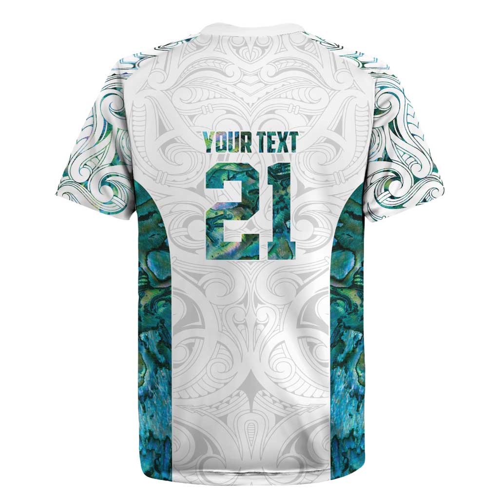 Custom New Zealand Aotearoa Rugby Jersey Green Maori Paua Shell Indigenous - Aussie Hoodie