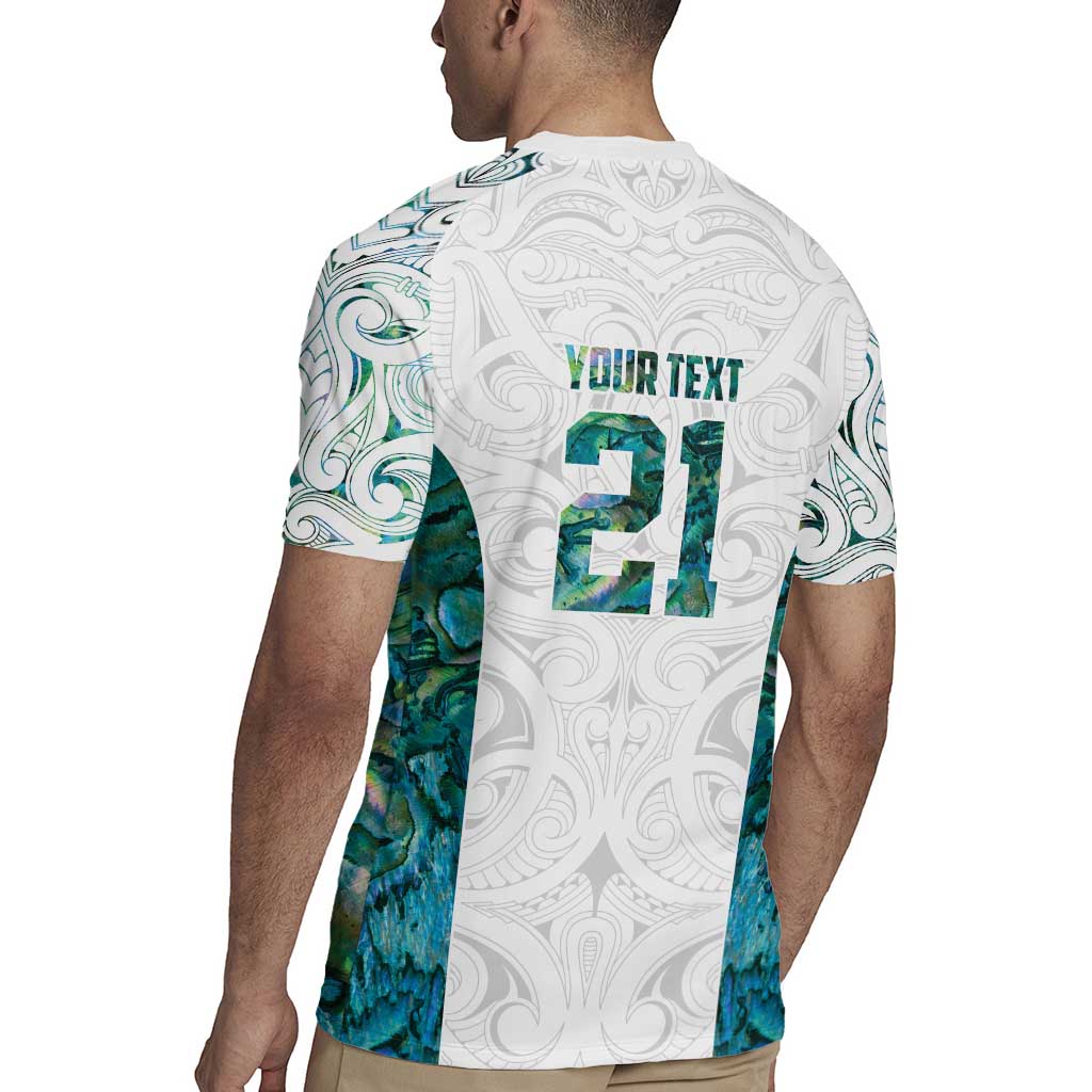 Custom New Zealand Aotearoa Rugby Jersey Green Maori Paua Shell Indigenous - Aussie Hoodie