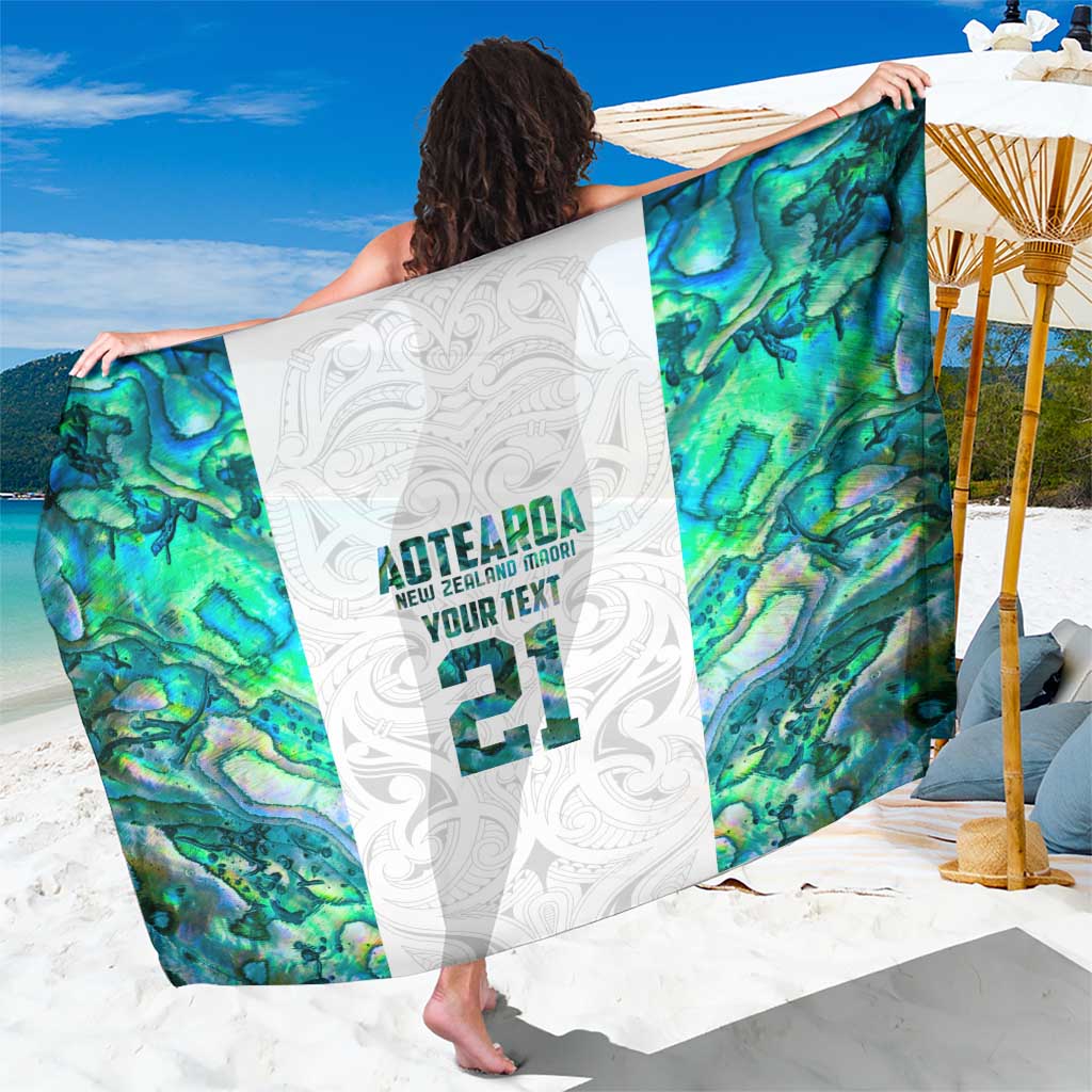 Custom New Zealand Aotearoa Sarong Green Maori Paua Shell Indigenous - Aussie Hoodie