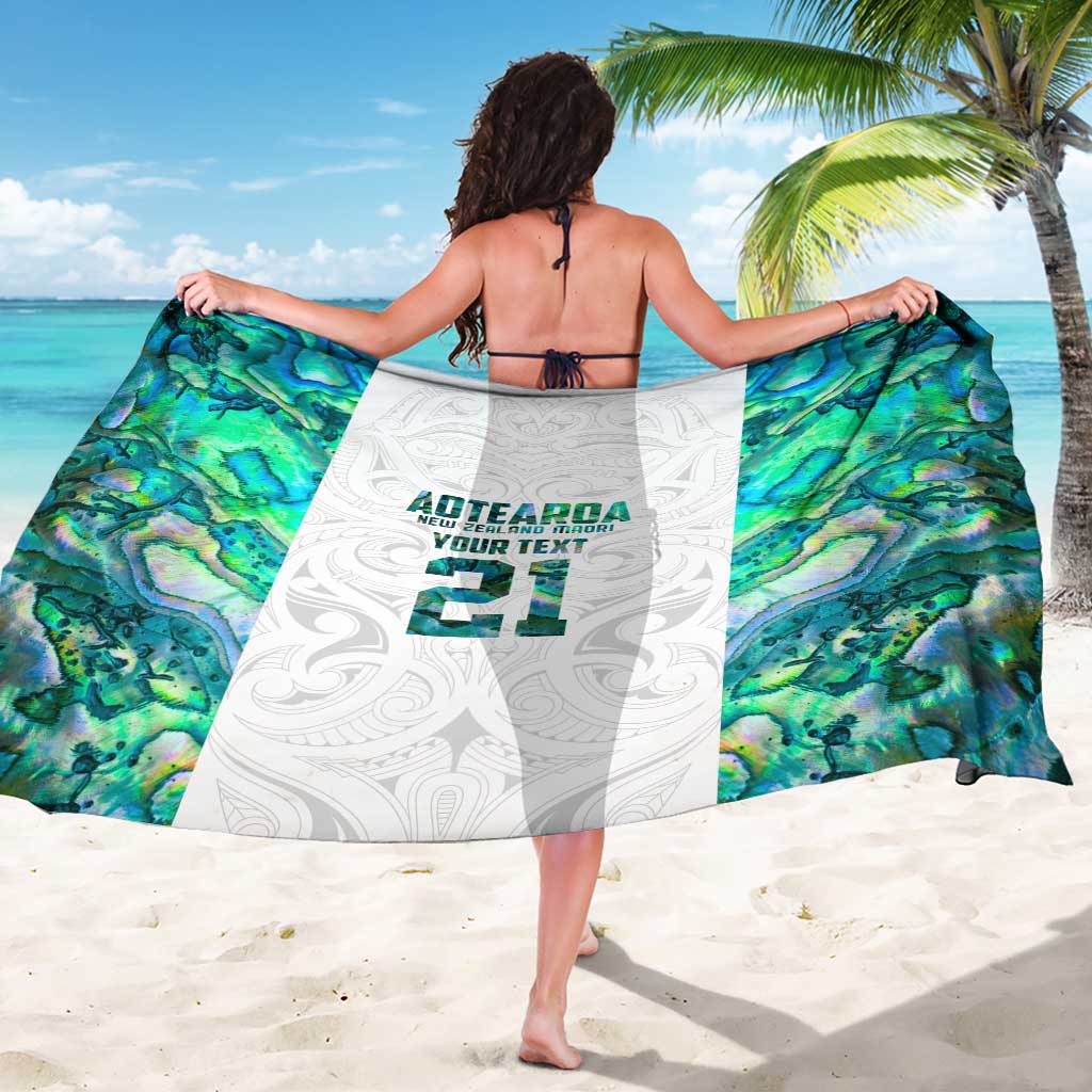 Custom New Zealand Aotearoa Sarong Green Maori Paua Shell Indigenous - Aussie Hoodie