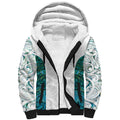 Custom New Zealand Aotearoa Sherpa Hoodie Green Maori Paua Shell Indigenous - Aussie Hoodie
