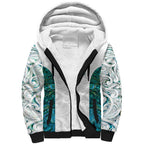 Custom New Zealand Aotearoa Sherpa Hoodie Green Maori Paua Shell Indigenous - Aussie Hoodie