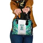 Custom New Zealand Aotearoa Shoulder Handbag Green Maori Paua Shell Indigenous - Aussie Hoodie