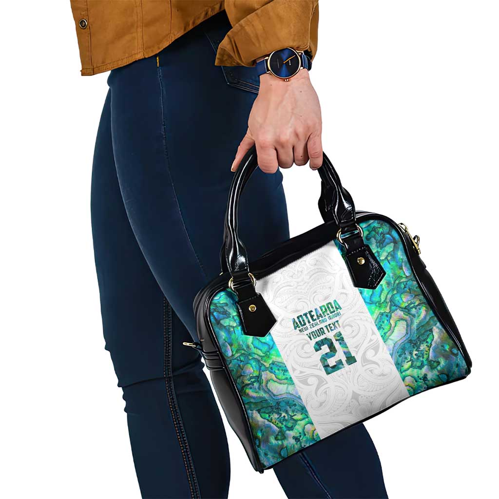 Custom New Zealand Aotearoa Shoulder Handbag Green Maori Paua Shell Indigenous - Aussie Hoodie
