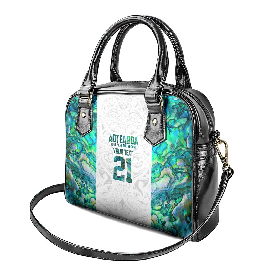 Custom New Zealand Aotearoa Shoulder Handbag Green Maori Paua Shell Indigenous - Aussie Hoodie