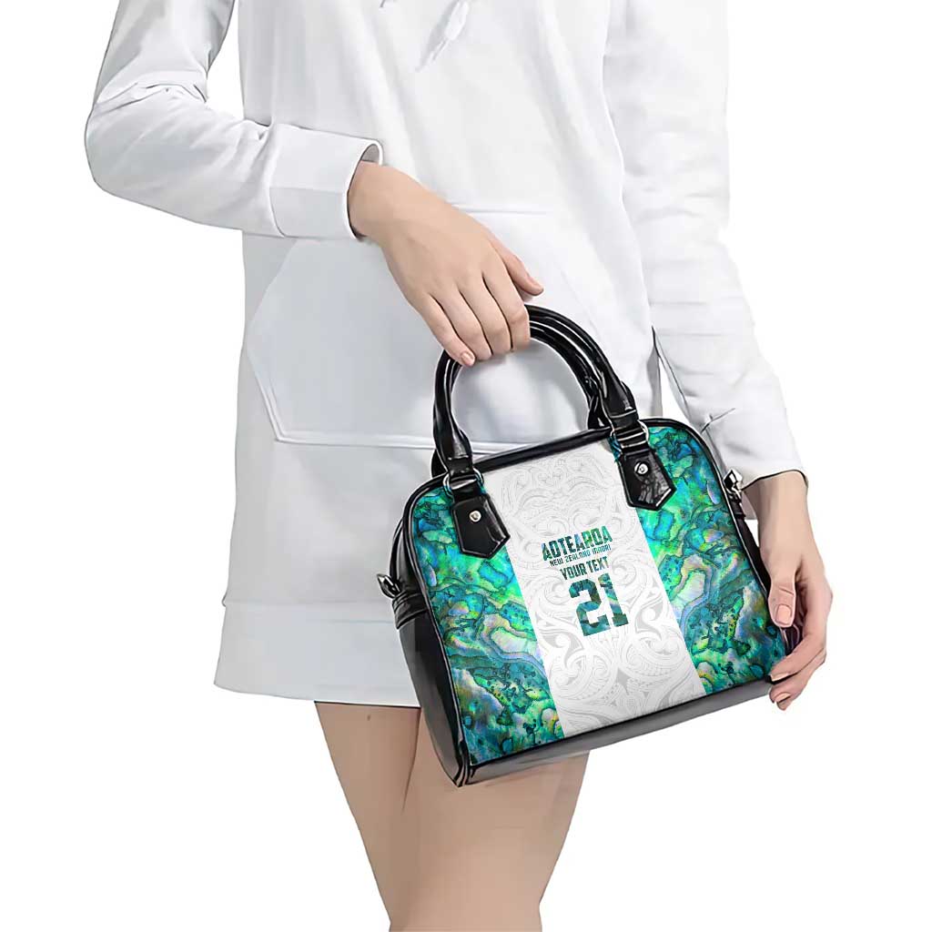 Custom New Zealand Aotearoa Shoulder Handbag Green Maori Paua Shell Indigenous - Aussie Hoodie