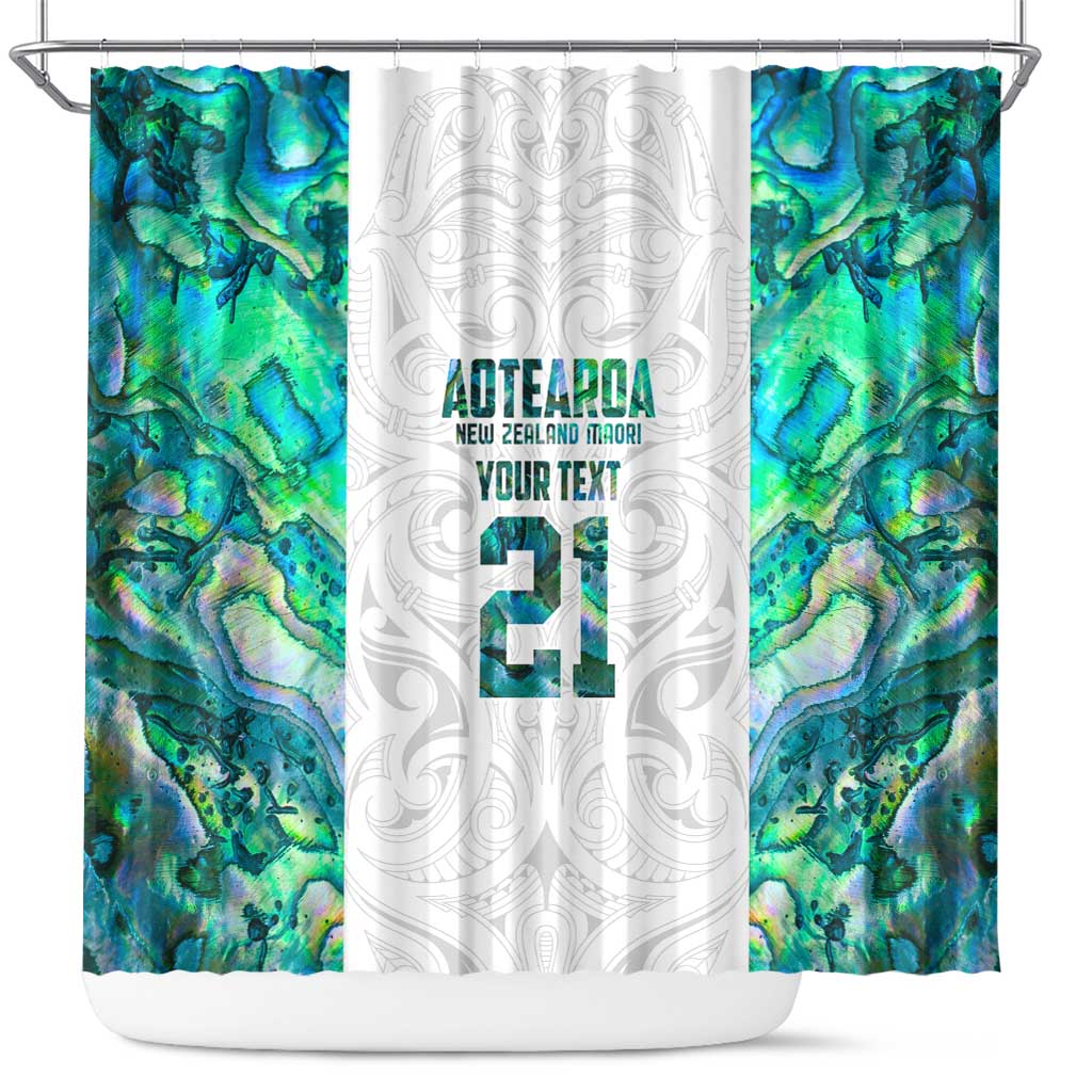 Custom New Zealand Aotearoa Shower Curtain Green Maori Paua Shell Indigenous - Aussie Hoodie