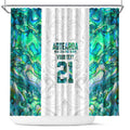 Custom New Zealand Aotearoa Shower Curtain Green Maori Paua Shell Indigenous - Aussie Hoodie
