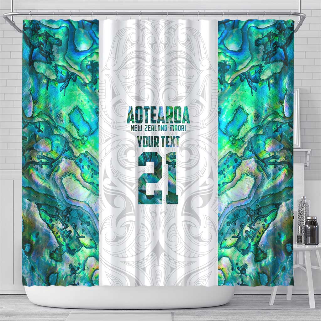 Custom New Zealand Aotearoa Shower Curtain Green Maori Paua Shell Indigenous - Aussie Hoodie