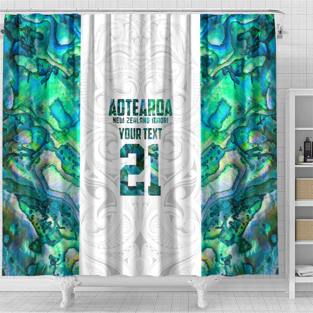 Custom New Zealand Aotearoa Shower Curtain Green Maori Paua Shell Indigenous - Aussie Hoodie