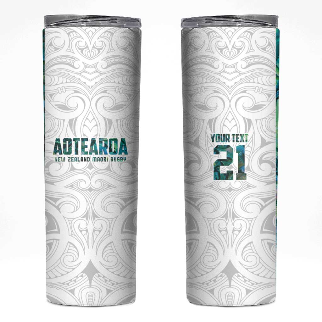 Custom New Zealand Aotearoa Skinny Tumbler Green Maori Paua Shell Indigenous - Aussie Hoodie