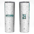 Custom New Zealand Aotearoa Skinny Tumbler Green Maori Paua Shell Indigenous - Aussie Hoodie