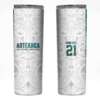 Custom New Zealand Aotearoa Skinny Tumbler Green Maori Paua Shell Indigenous - Aussie Hoodie