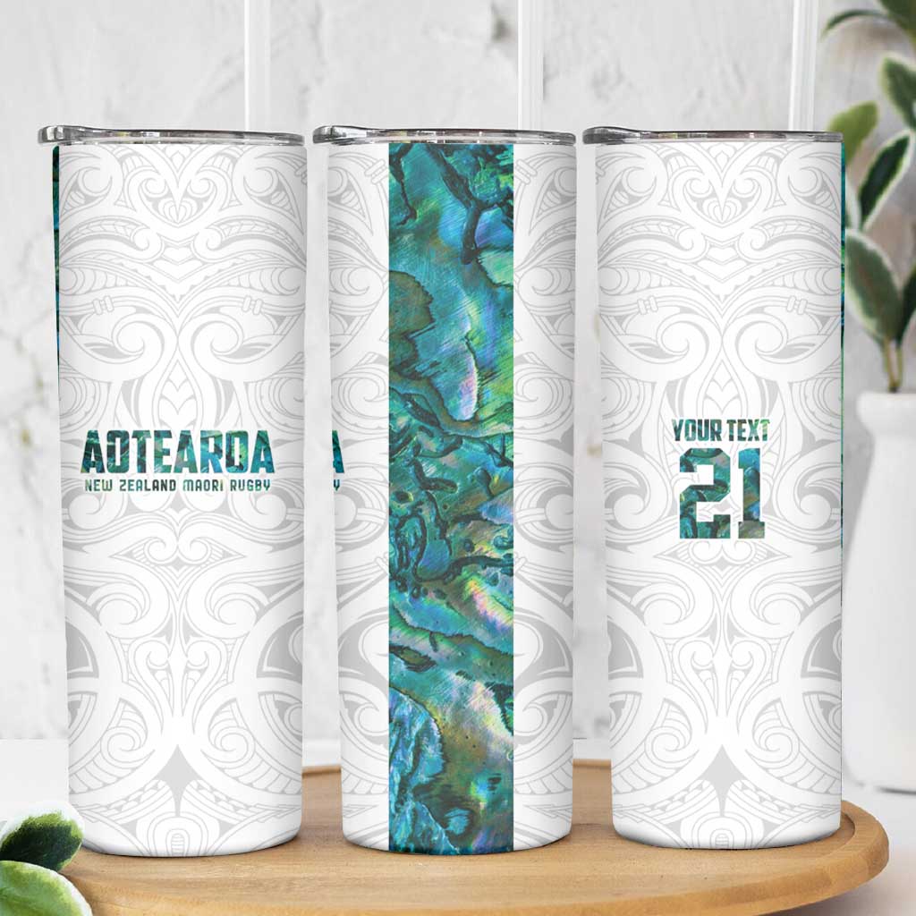 Custom New Zealand Aotearoa Skinny Tumbler Green Maori Paua Shell Indigenous - Aussie Hoodie