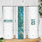 Custom New Zealand Aotearoa Skinny Tumbler Green Maori Paua Shell Indigenous - Aussie Hoodie