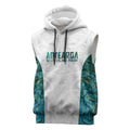 Custom New Zealand Aotearoa Sleeveless Hoodie Green Maori Paua Shell Indigenous - Aussie Hoodie