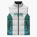 Custom New Zealand Aotearoa Sleeveless Puffer Jacket Green Maori Paua Shell Indigenous - Aussie Hoodie