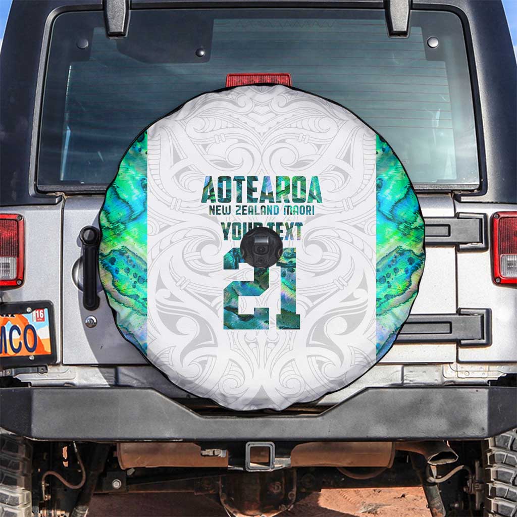 Custom New Zealand Aotearoa Spare Tire Cover Green Maori Paua Shell Indigenous - Aussie Hoodie