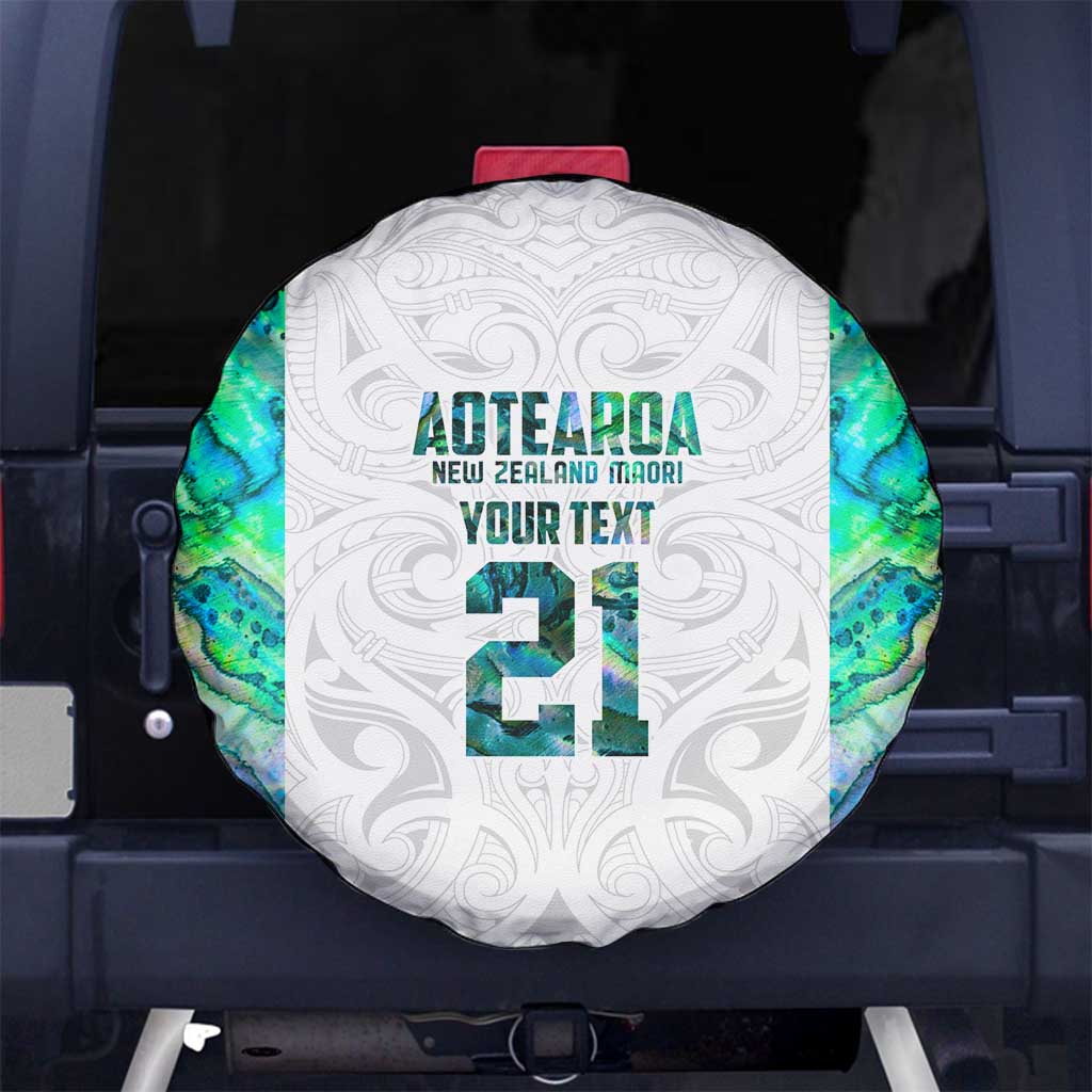 Custom New Zealand Aotearoa Spare Tire Cover Green Maori Paua Shell Indigenous - Aussie Hoodie