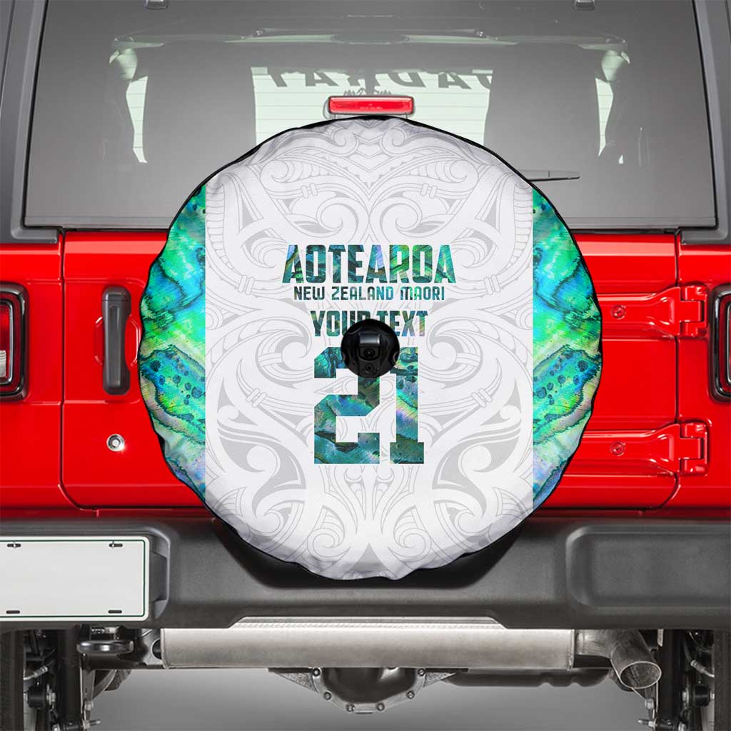 Custom New Zealand Aotearoa Spare Tire Cover Green Maori Paua Shell Indigenous - Aussie Hoodie
