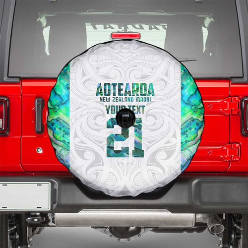 Custom New Zealand Aotearoa Spare Tire Cover Green Maori Paua Shell Indigenous - Aussie Hoodie