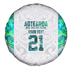 Custom New Zealand Aotearoa Spare Tire Cover Green Maori Paua Shell Indigenous - Aussie Hoodie