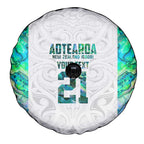 Custom New Zealand Aotearoa Spare Tire Cover Green Maori Paua Shell Indigenous - Aussie Hoodie