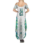 Custom New Zealand Aotearoa Summer Maxi Dress Green Maori Paua Shell Indigenous - Aussie Hoodie