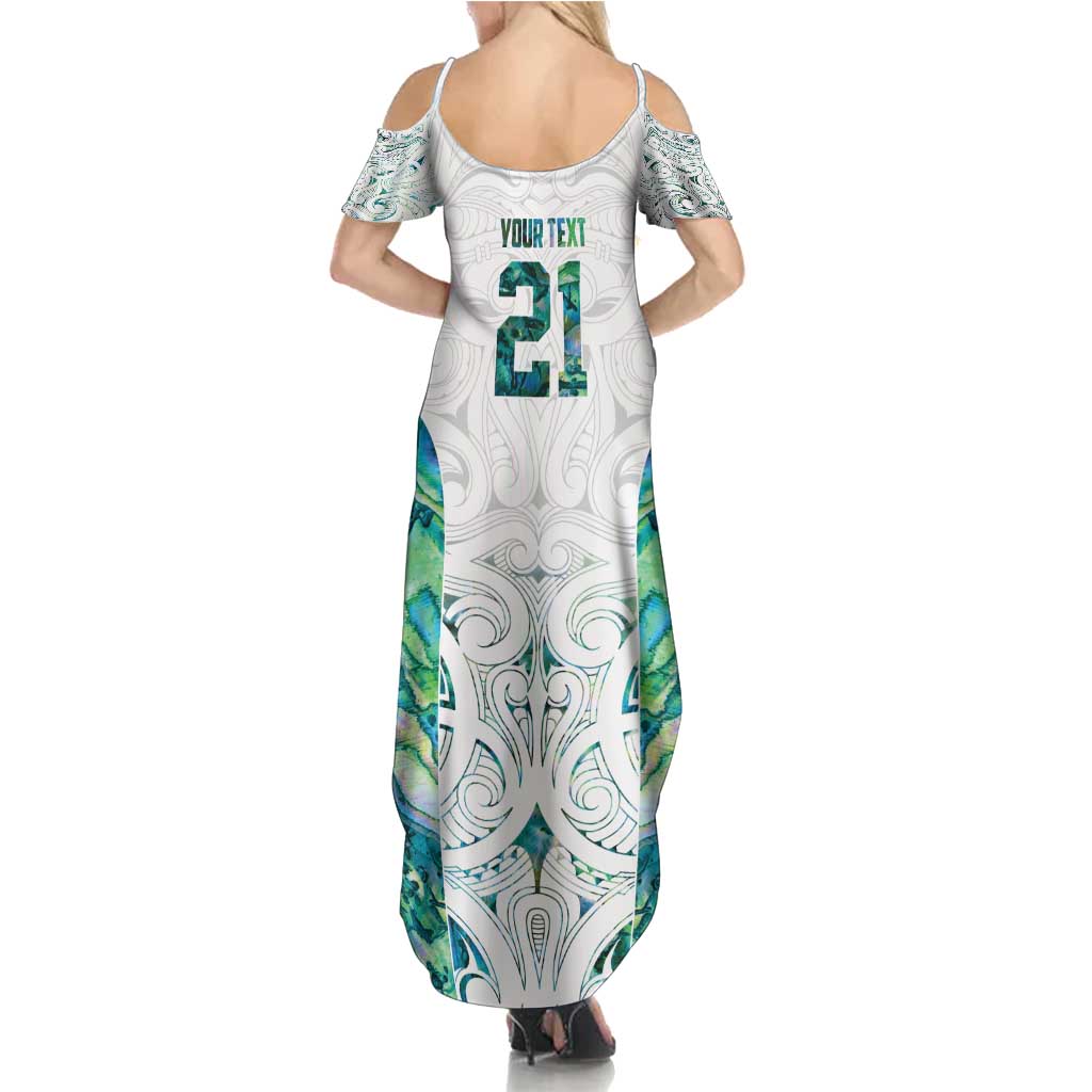 Custom New Zealand Aotearoa Summer Maxi Dress Green Maori Paua Shell Indigenous - Aussie Hoodie