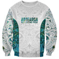 Custom New Zealand Aotearoa Sweatshirt Green Maori Paua Shell Indigenous - Aussie Hoodie