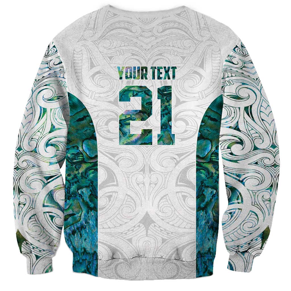 Custom New Zealand Aotearoa Sweatshirt Green Maori Paua Shell Indigenous - Aussie Hoodie