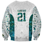 Custom New Zealand Aotearoa Sweatshirt Green Maori Paua Shell Indigenous - Aussie Hoodie