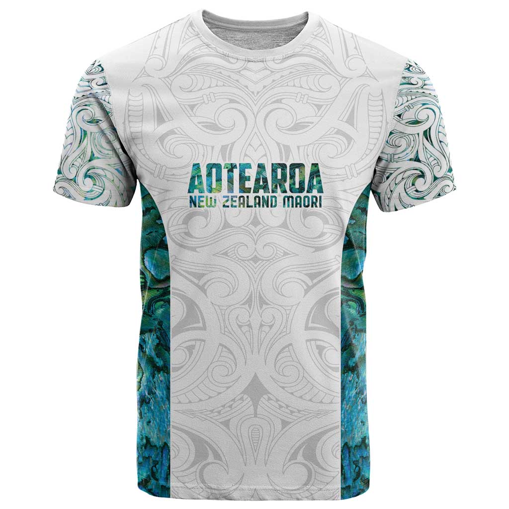 Custom New Zealand Aotearoa T Shirt Green Maori Paua Shell Indigenous - Aussie Hoodie