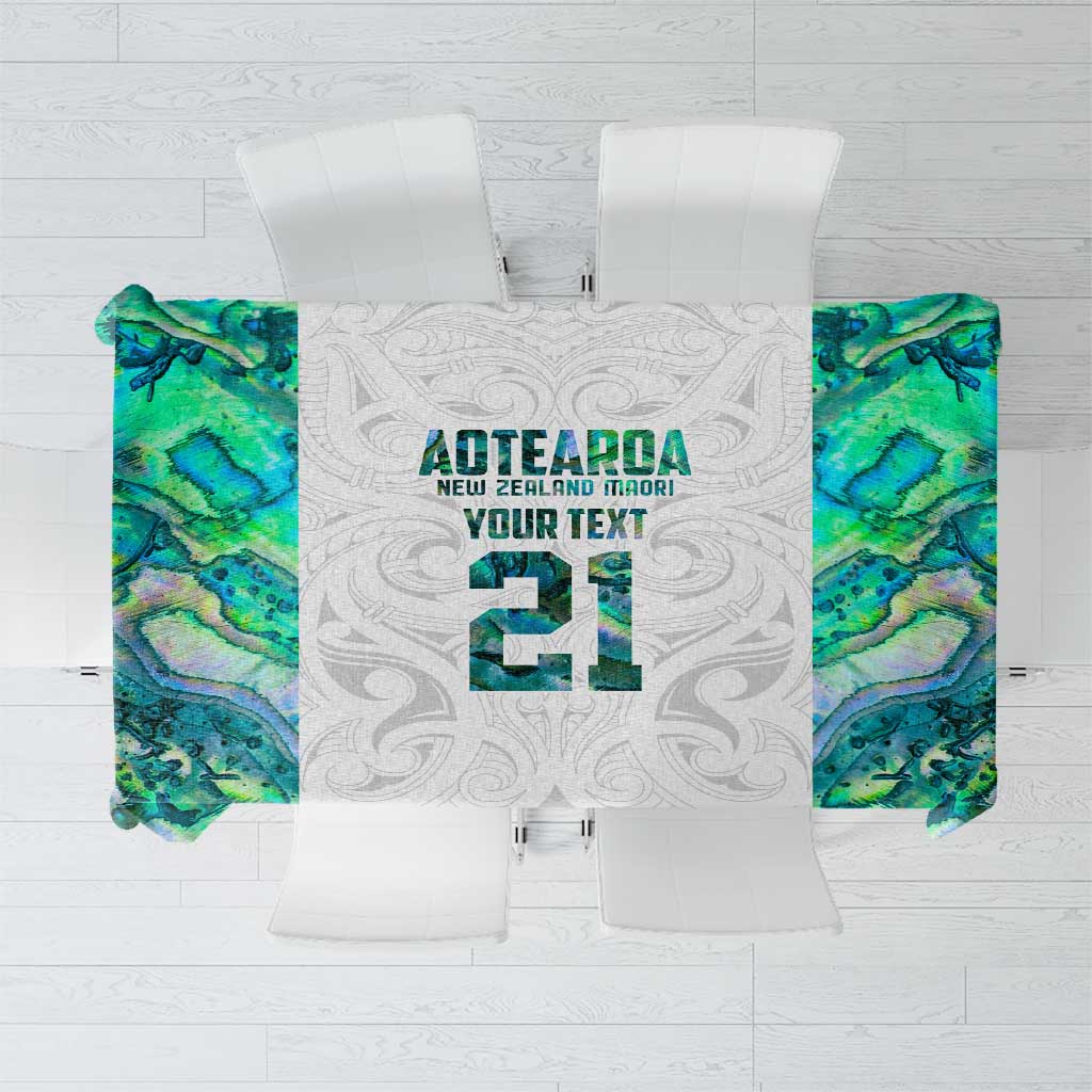Custom New Zealand Aotearoa Tablecloth Green Maori Paua Shell Indigenous - Aussie Hoodie