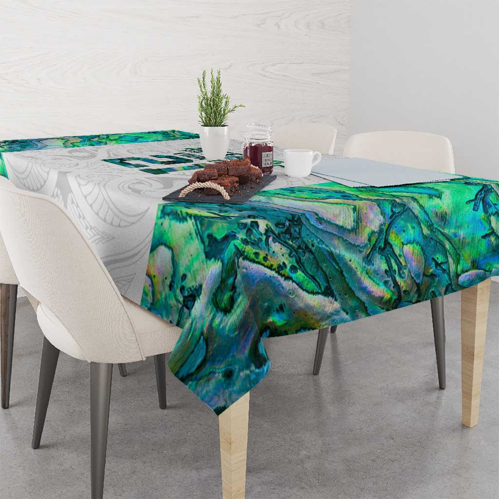 Custom New Zealand Aotearoa Tablecloth Green Maori Paua Shell Indigenous - Aussie Hoodie