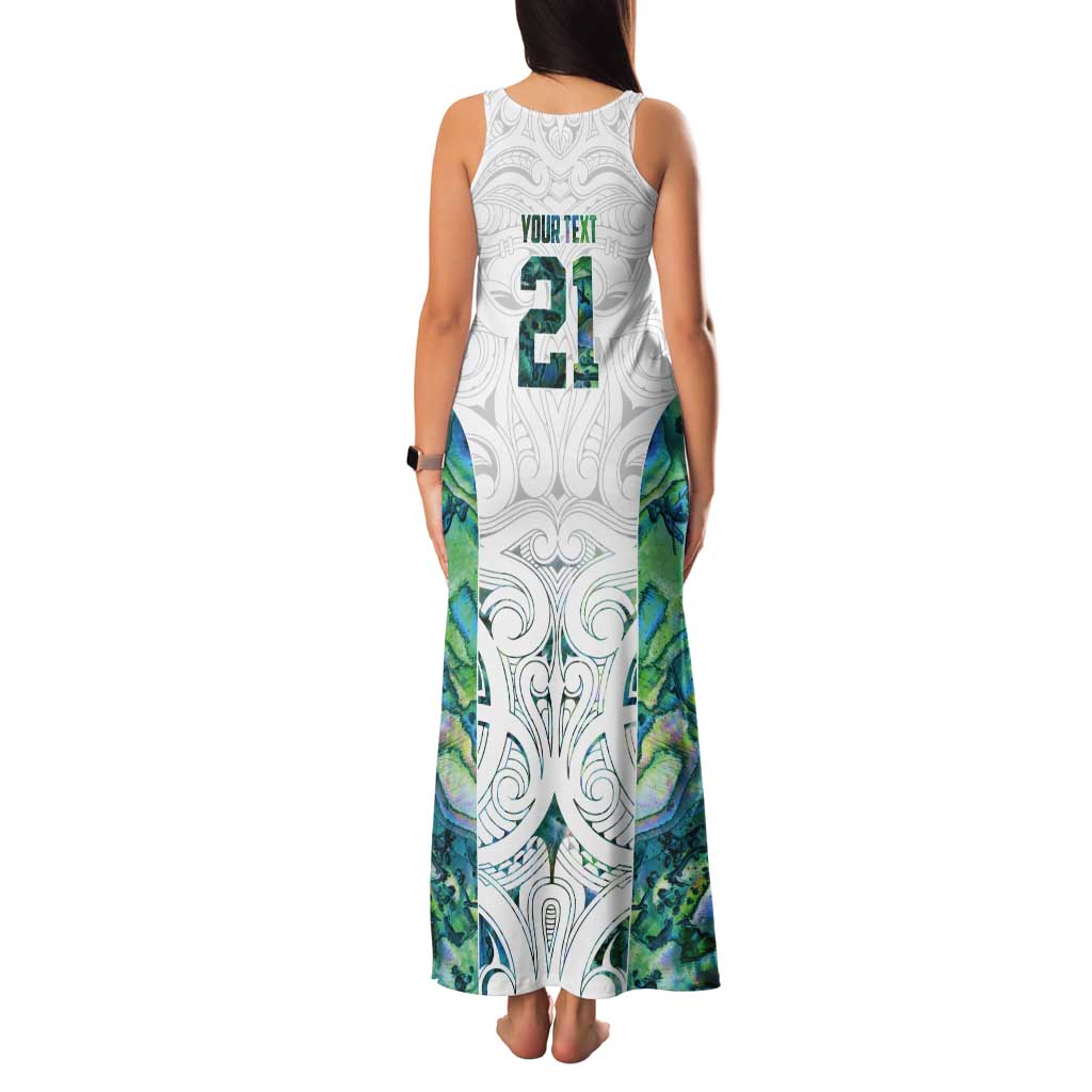 Custom New Zealand Aotearoa Tank Maxi Dress Green Maori Paua Shell Indigenous - Aussie Hoodie