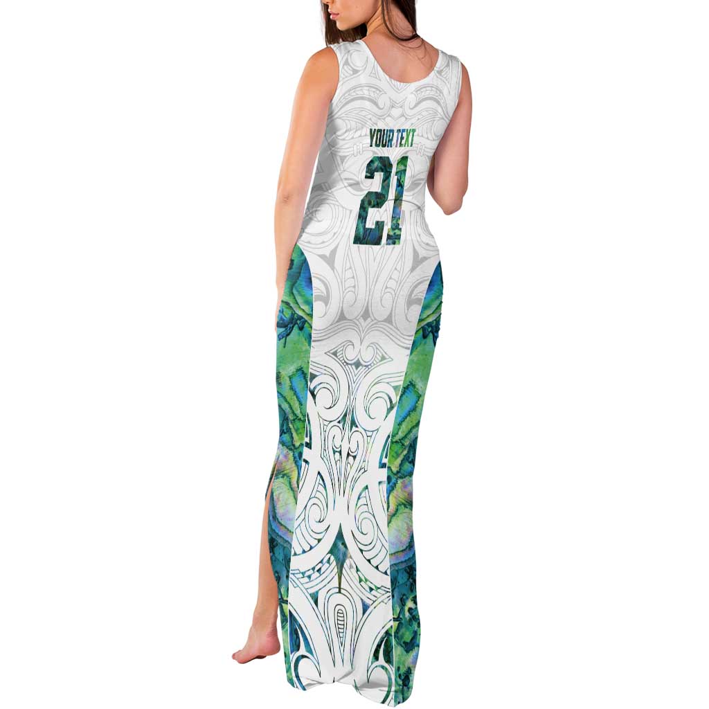 Custom New Zealand Aotearoa Tank Maxi Dress Green Maori Paua Shell Indigenous - Aussie Hoodie