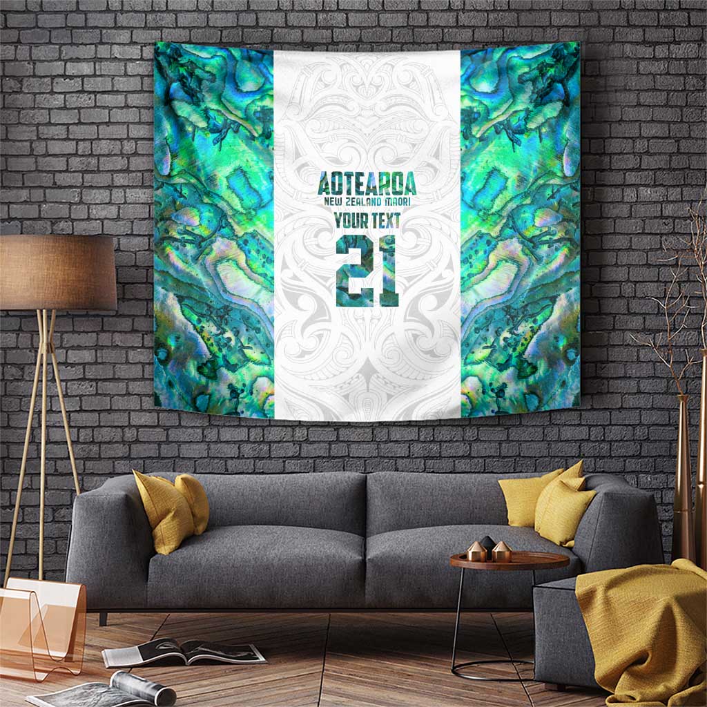 Custom New Zealand Aotearoa Tapestry Green Maori Paua Shell Indigenous - Aussie Hoodie