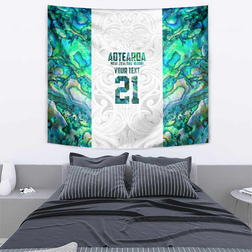 Custom New Zealand Aotearoa Tapestry Green Maori Paua Shell Indigenous - Aussie Hoodie